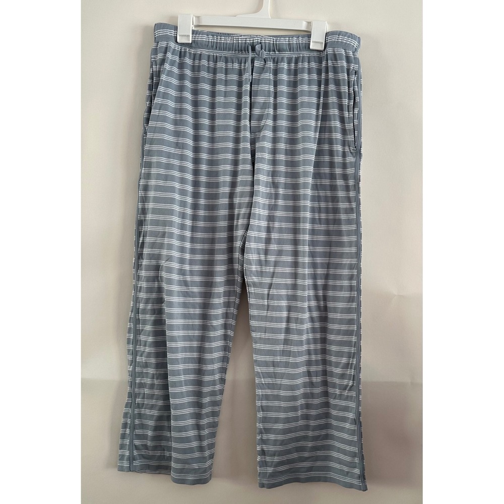 Lake Pajamas Blue White Striped Pima Cotton Lounge Sleep Pants Large
